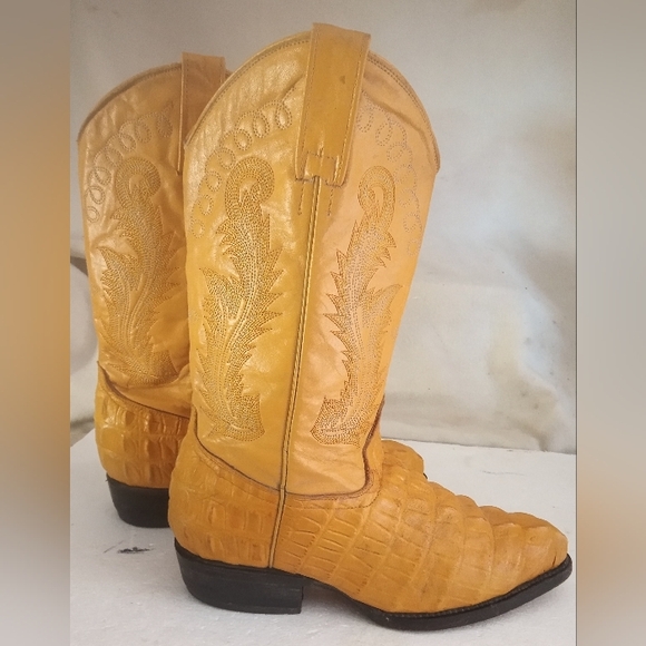 Men's CARRETA Leather Crocodile Print Western Boot Size-MEX 26.-USA-9-or 9.5 - Picture 3 of 11